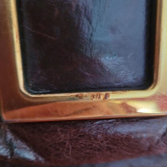 Chloé LARGE Vintage Ethel Brown Leather Handbag, Gold Accents, Crossbody Strap - Picture 13 of 15